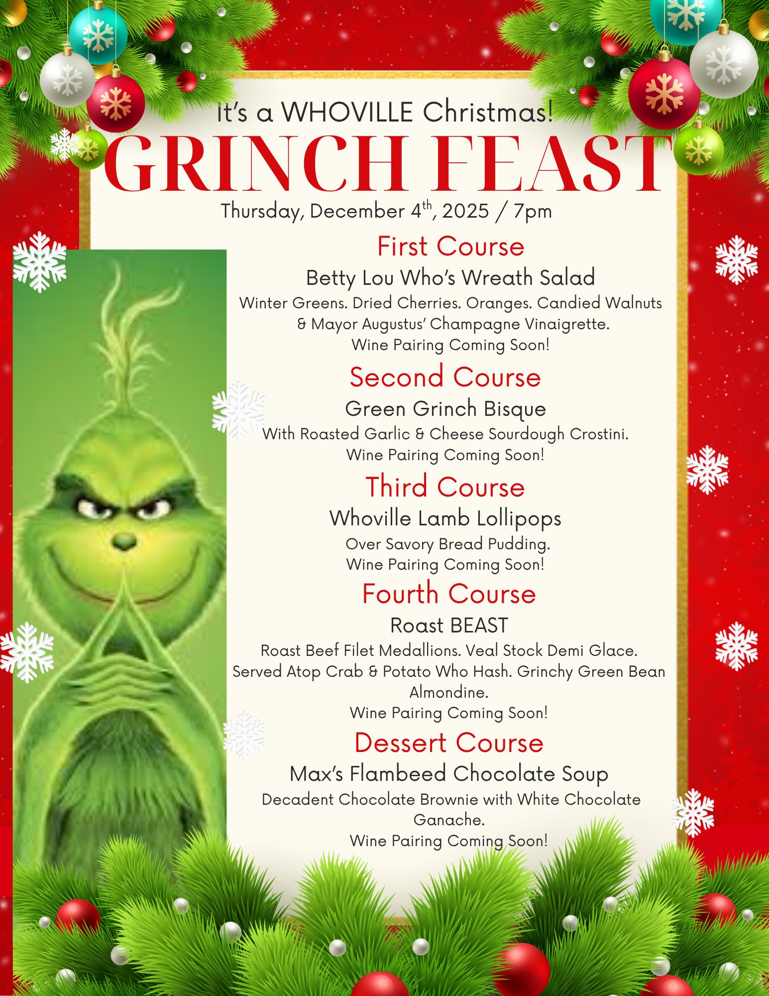 Grinch menu